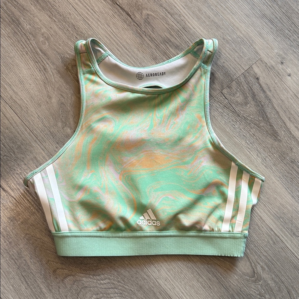 Adidas Green Sports athletic bra size small - D-DD - Picture 2 of 6